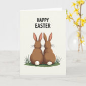 Carte de Pâques Queue de Lapin (Fleur jaune)