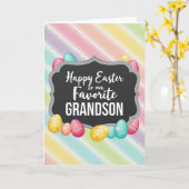 Carte de Pâques rayée pastel (Fleur jaune)