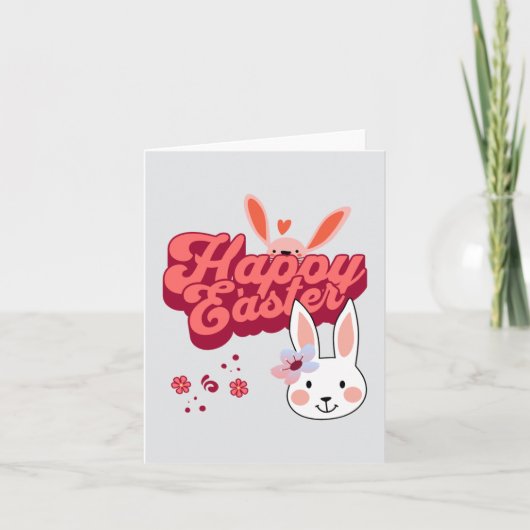 Carte de Pâques Retro Happy (Devant)