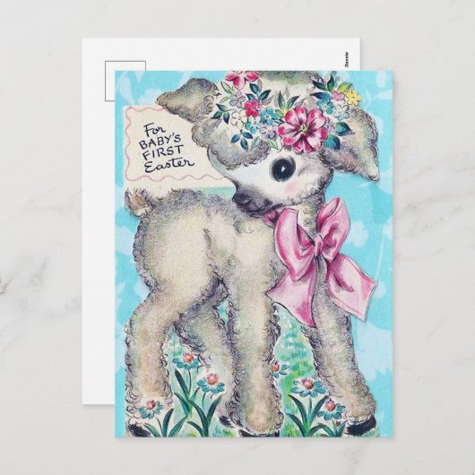 Carte de Pâques rétro pour bébé (Devant / Derrière)