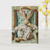 Carte de Pâques Snarky Rabbit (Fleur jaune)