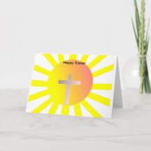 Carte de Pâques soleil et croix