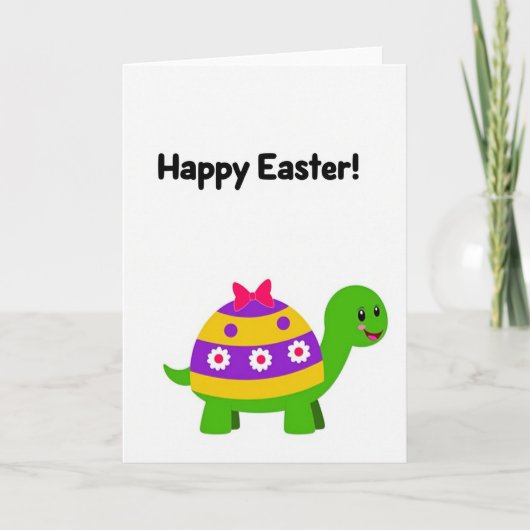 Carte de Pâques Tortue à Points (Devant)