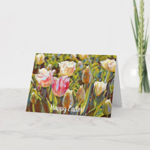 Carte de Pâques Tulipes Impressionnistes Artistiqu