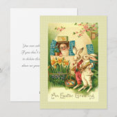 Carte de Pâques Victorienne homme dans Egg House & (Devant / Derrière)