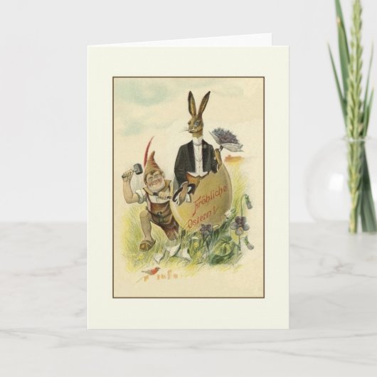 Carte de Pâques vintage allemande Fröhliche Ostern (Devant)