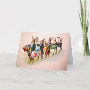 Carte de Pâques Vintage Bunny Band