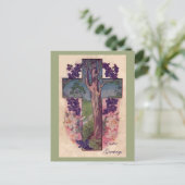 Carte de Pâques vintage chrétienne d'arbre (Debout devant)