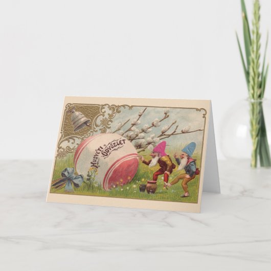 Carte de Pâques vintage d'üdvözlet de Húsvéti de (Devant)