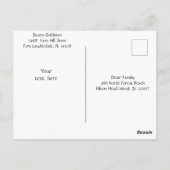 Carte de Pâques vintage lapin de Pâques (Dos)