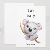Carte de pardon mignonne/Nom de carte de koala (Devant / Derrière)