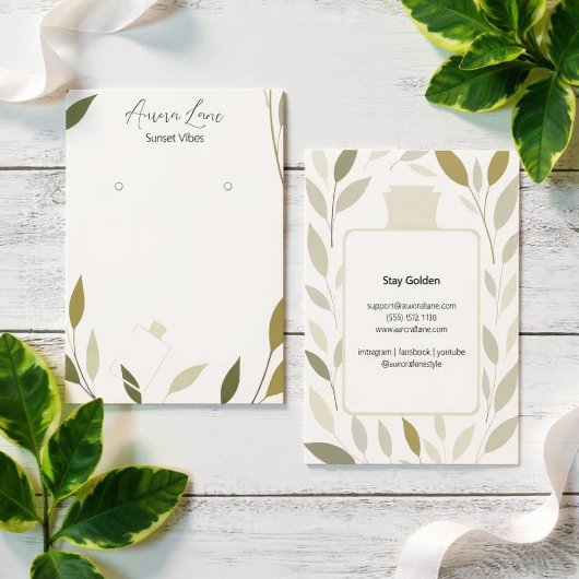 Carte de parfum à impression de feuillage neutre é