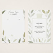 Carte de parfum à impression de feuillage neutre é (Devant & derrière)