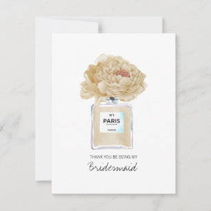 Carte de parfum Merci Bridesmaid Champagne Peony