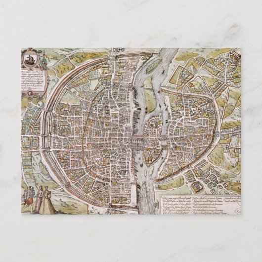 CARTE DE PARIS, 1581 (Devant)