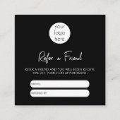 Carte de parrainage Affaires Noir Blanc (Devant)