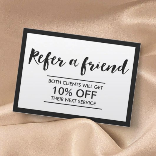 Carte de parrainage | Cadre moderne noir & blanc s