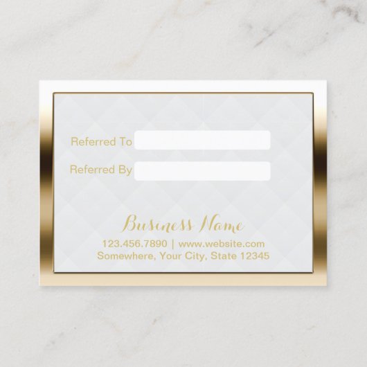 Carte de parrainage | Cadre Or Moderne (Dos)