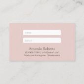 Carte de parrainage | Gold Lips Blush Rose Girl Sa (Dos)