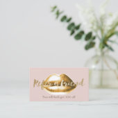 Carte de parrainage | Gold Lips Blush Rose Girl Sa (Debout devant)
