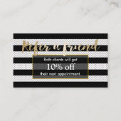 Carte de parrainage | Grandes bandes noires et bla (Devant)