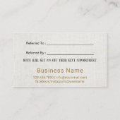 Carte de parrainage | Maquillage Artiste Typograph (Dos)