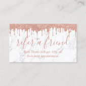 Carte de parrainage | Marbre blanc Rose de goutte  (Devant)