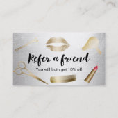 Carte de parrainage | Salon de beauté moderne Gold (Devant)