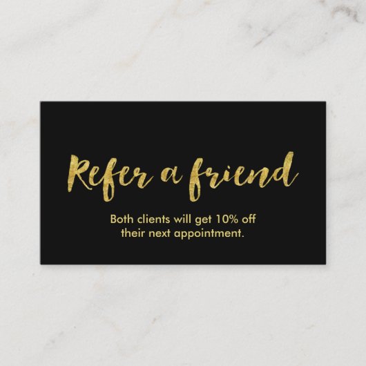 Carte de parrainage | Script Gold moderne (Devant)