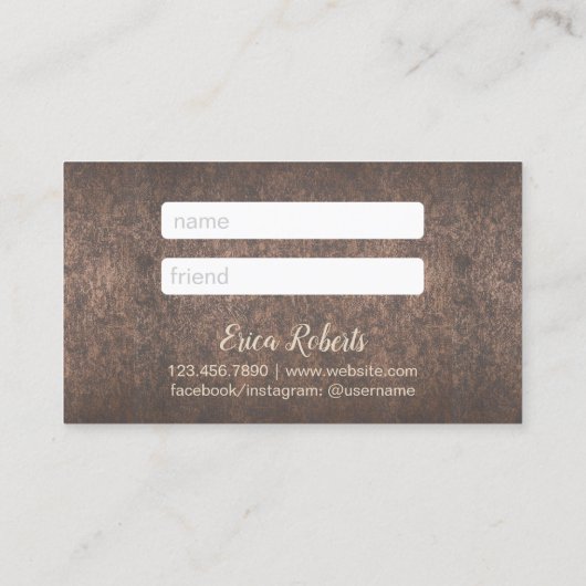 Carte de parrainage | Script moderne en or de marb (Dos)