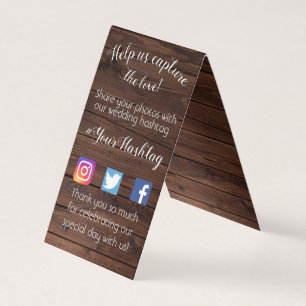 Carte de partage de photos de mariage rustique pli