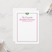Carte de partenaire de double de pickleball | Doub (Devant/Arrière en situation)