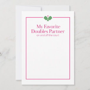 Carte de partenaire de double de pickleball Rose