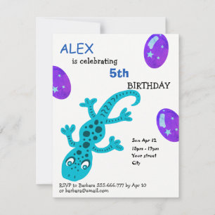 Carte de parti Anniversaire de enfant Gecko Lizard