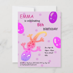 Carte de parti Anniversaire de enfant Gecko Lizard