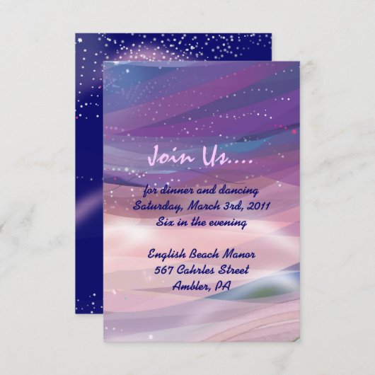 Carte de partie de réception de bat mitzvah (Devant / Derrière)