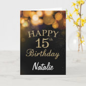 Carte de Parties scintillant Black and Gold 15th B (Fleur jaune)