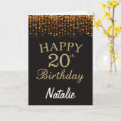 Carte de Parties scintillant Black and Gold 20th B (Fleur jaune)