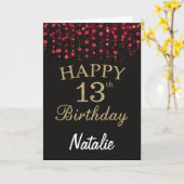 Carte de Parties scintillant Black and Red Gold 13 (Fleur jaune)