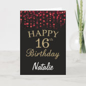 Carte de Parties scintillant Black and Red Gold 16