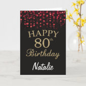 Carte de Parties scintillant Black and Red Gold 80 (Fleur jaune)