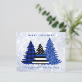 Carte de Parties scintillant bleue de Noël de la p (Debout devant)