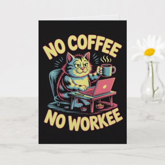 Carte de Pas de Café, Pas de Travail Drôle de Coll (Petite plante)