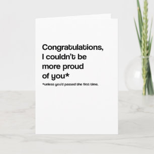 Carte de passage d'examen/test de conduite amusant