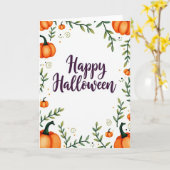 Carte de patch de citrouille de Joyeux Halloween (Fleur jaune)