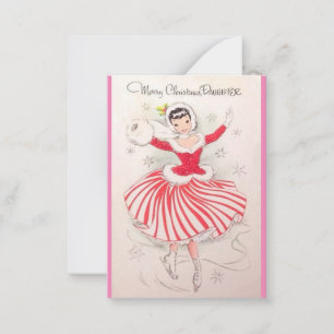 Carte de patinage sur glace de Noël Vintage pour f