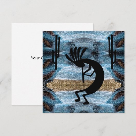 Carte de paysage bleu du désert de Kokopelli (Devant / Derrière)