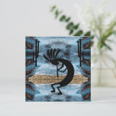 Carte de paysage bleu du désert de Kokopelli (Debout devant)