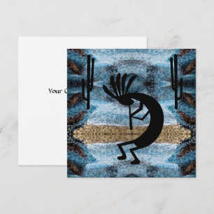 Carte de paysage bleu du désert de Kokopelli