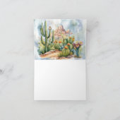 Carte de paysage Boho Desert Cactus Watercolor (Intérieur)